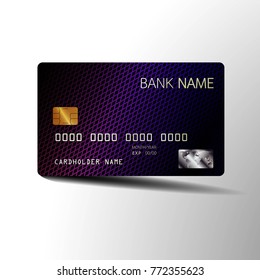 Modern credit card template design. With inspiration from the abstract. Vector illustration.Glossy plastic style.