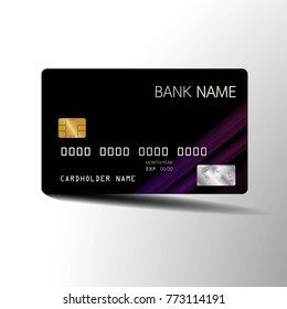 Modern credit card template design. With inspiration from the abstract. Vector illustration.Glossy plastic style.