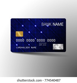 Modern credit card template design. With inspiration from the abstract. Vector illustration.Glossy plastic style.