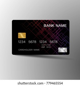 
Modern credit card template design. With inspiration from the abstract on the gray background. Vector illustration.Glossy plastic style.