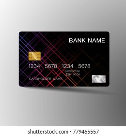 
Modern credit card template design. With inspiration from the abstract on the gray background. Vector illustration.Glossy plastic style.