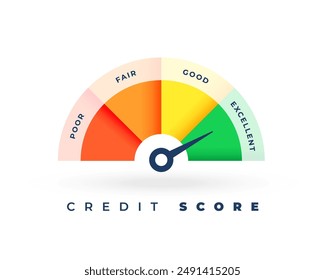 modern credit score scale meter concept design vector