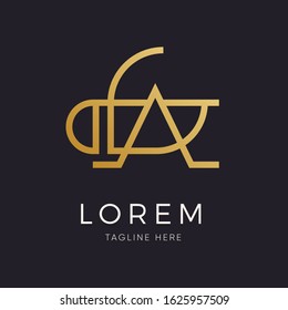 Modern Cricket Insect logo design with gold colour and linear style