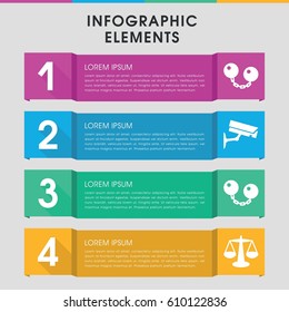 Modern criminal infographic template. infographic design with criminal icons includes security camera. can be used for presentation, diagram, annual report, web design. 