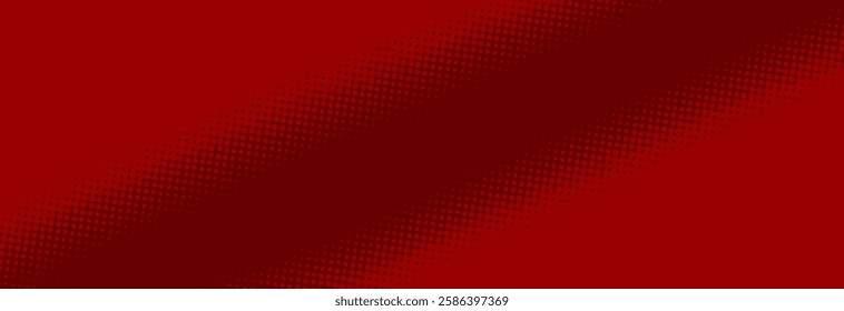 Modern crimson red pop art background with halftone dots in comic style, vector illustration EPS10