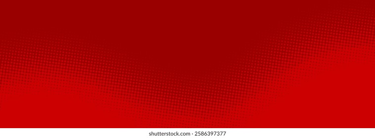 Modern crimson red pop art background with halftone dots in comic style, vector illustration EPS10