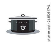 Modern crock pot with adjustable dial for slow cooking meals. Ideal for stews, soups, and roasts, offering convenience and flavor with minimal effort.