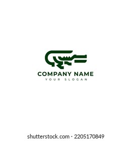 Modern crocodile logo vector design template