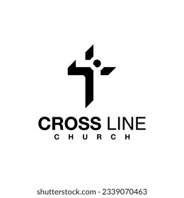modern cross abstract vector logo. the white cross with shadows represents the holiness that guides its people.
