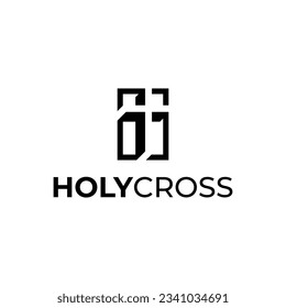 MODERN CROSS CHURCH VECTOR LOGO. elegant, clean, philosophic and easy to apply anywhere
