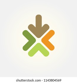 modern cross colorful vector, arrow vector unique, colored arrow illustrator