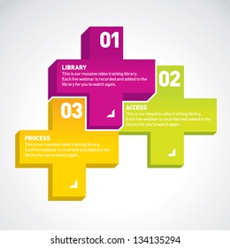 Modern cross infographics options banner. For presentations, reports, layout, diagram, number options, web design