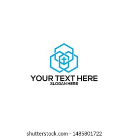 modern cross logo design vector