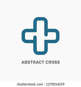 Modern cross logo. Health, medical icon template