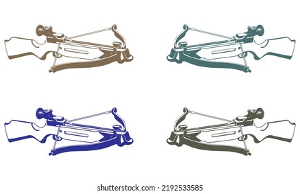 Modern Crossbow Vector Illustration Isolated On A White Background
