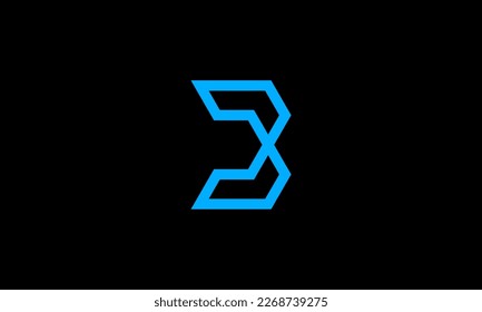 Modern crossed outline B logo