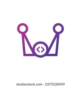 Modern Crown Coder web development logo design
