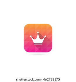 Modern Crown Icon With Long Shadow