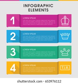 Modern crown infographic template. infographic design with crown icons includes crown. can be used for presentation, diagram, annual report, web design.