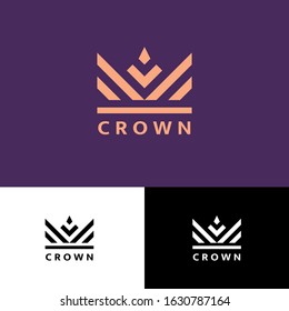 Modern Crown Logo Design Icon Vector