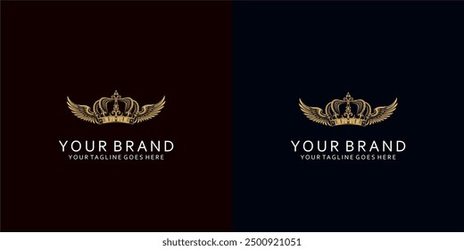A modern crown logo with dynamic lines that give an elegant impression