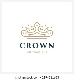 Modern Crown Logo and symbol template illustration icon minimalist