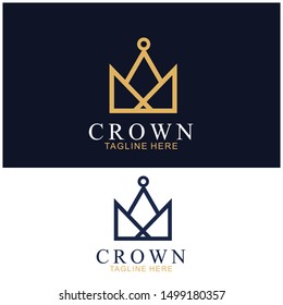 Modern Crown Logo Template. Crown icon Luxury Design Vector