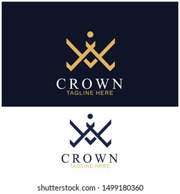 Modern Crown Logo Template. Crown icon Luxury Design Vector