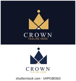 Modern Crown Logo Template. Crown icon Luxury Design Vector