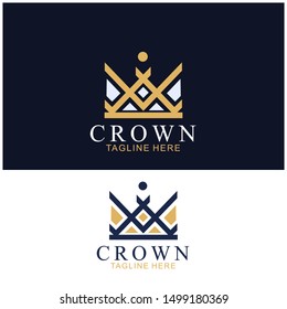 Modern Crown Logo Template. Crown icon Luxury Design Vector