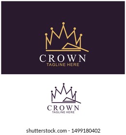 Modern Crown Logo Template. Crown icon Luxury Design Vector