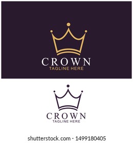 Modern Crown Logo Template. Crown icon Luxury Design Vector