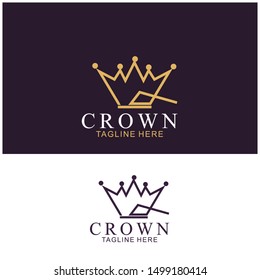 Modern Crown Logo Template. Crown icon Luxury Design Vector