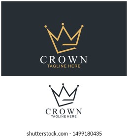 Modern Crown Logo Template. Crown icon Luxury Design Vector
