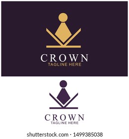 Modern Crown Logo Template. Crown icon Luxury Design Vector