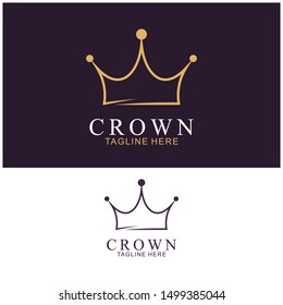 Modern Crown Logo Template. Crown icon Luxury Design Vector