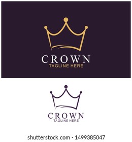 Modern Crown Logo Template. Crown icon Luxury Design Vector