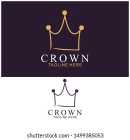 Modern Crown Logo Template. Crown icon Luxury Design Vector