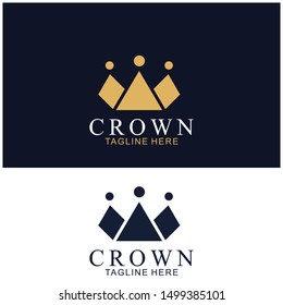 Modern Crown Logo Template. Crown icon Luxury Design Vector