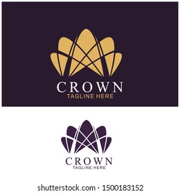 Modern Crown Logo Template. Crown icon Luxury Design Vector