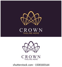 Modern Crown Logo Template. Crown icon Luxury Design Vector