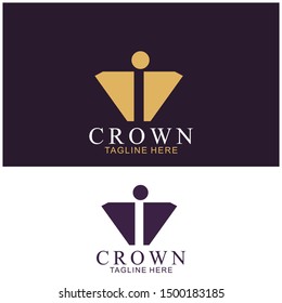 Modern Crown Logo Template. Crown icon Luxury Design Vector
