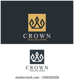 Modern Crown Logo Template. Crown icon Luxury Design Vector