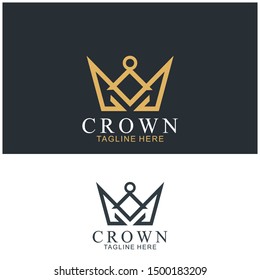 Modern Crown Logo Template. Crown icon Luxury Design Vector