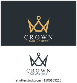 Modern Crown Logo Template. Crown icon Luxury Design Vector