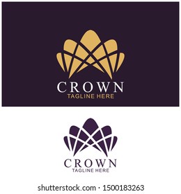 Modern Crown Logo Template. Crown icon Luxury Design Vector