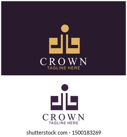 Modern Crown Logo Template. Crown icon Luxury Design Vector