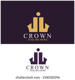 Modern Crown Logo Template. Crown icon Luxury Design Vector