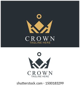 Modern Crown Logo Template. Crown icon Luxury Design Vector