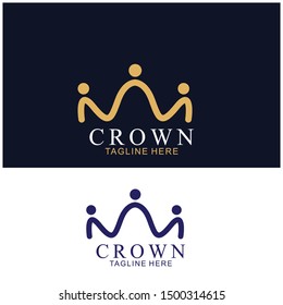 Modern Crown Logo Template. Crown icon Luxury Design Vector